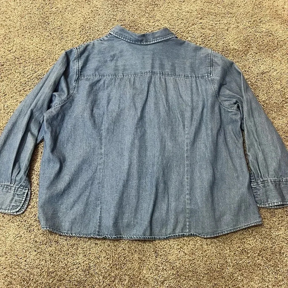 Vintage Shirt Women 3XL‎ Denim Christmas 
 Jean Embroidered Snowman holiday - Picture 11 of 12